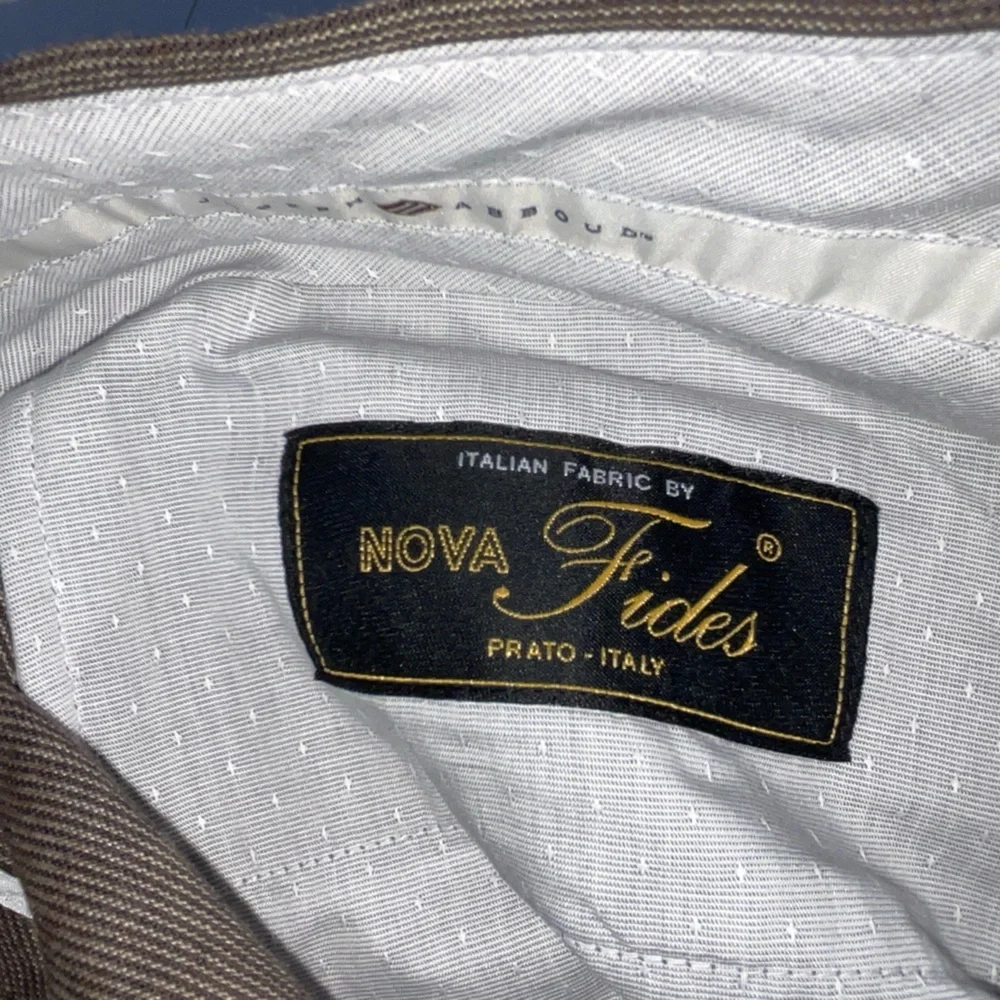 NWT Joseph Abboud Heritage Nova Fides Linen Blend Dress Pants Sand Sz 40 raw hem